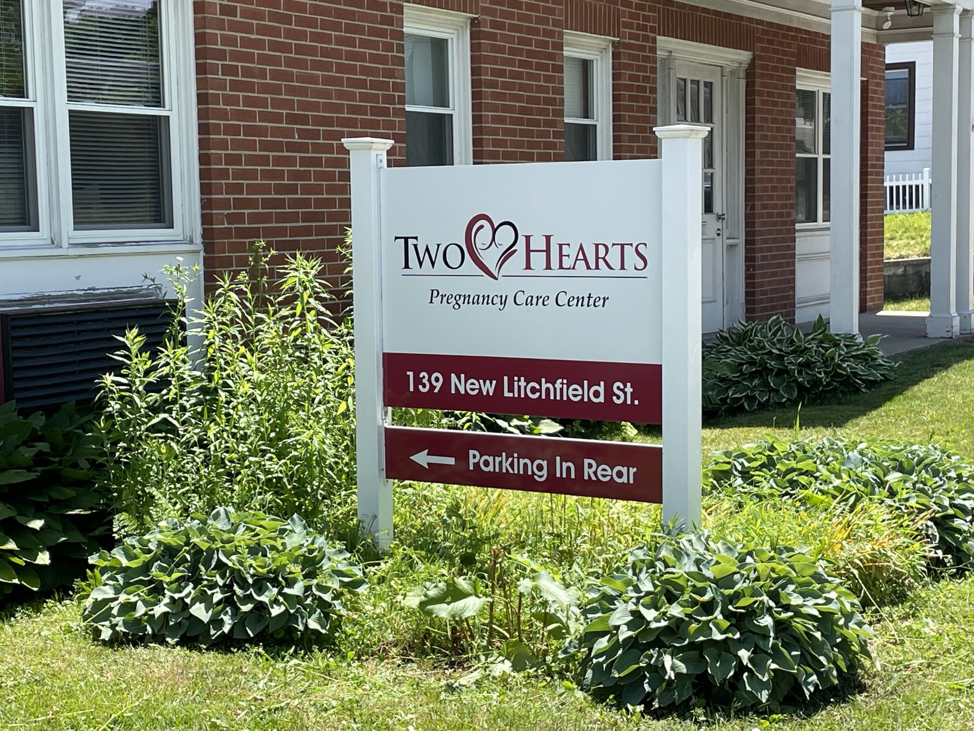 a sign that says Two Hearts