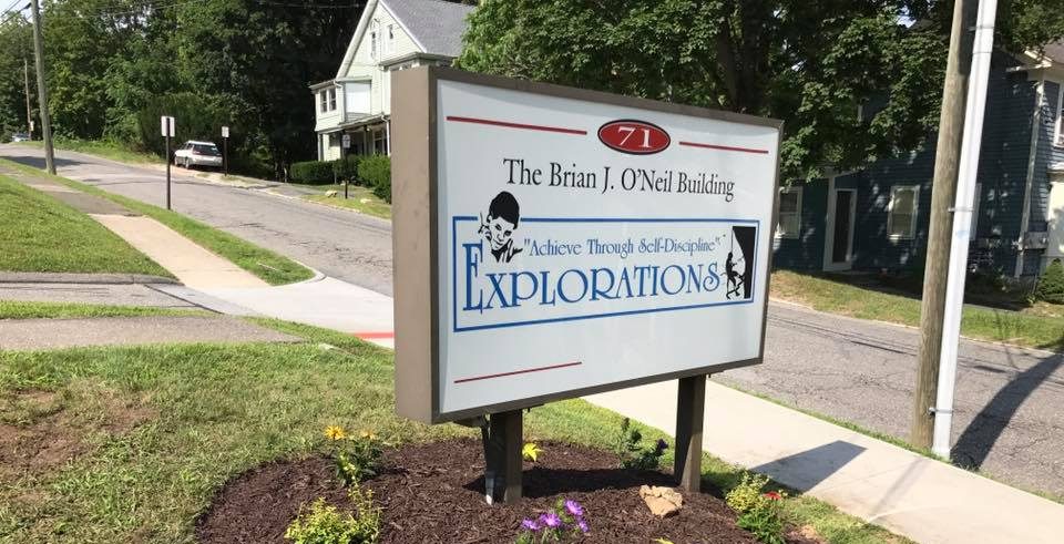 A sign that reads Explorations